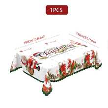 1/4/5/6/35 件圣诞雪屋、驯鹿、圣诞老人、圣诞树图案装饰数码印花桌布和椅套套装 - 室内家具桌防尘可洗桌布，适用于室内餐厅装饰、家庭聚会、礼物、节日派对 - 08 - 查看 11
