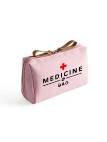 便携式化妆包，北欧风格，多功能隔层设计，便携式药包，小型药丸收纳袋，旅行药品收纳袋，适合日常/户外/旅行，健康必备，多层防水涂层，多功能数码收纳袋