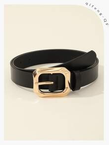 Belt buckles 1条金色方扣腰带，女士休闲/正式腰带，适合搭配连衣裙、T恤、裤子，夏季、秋季、万圣节等场合。 - 黑色 - 查看 8