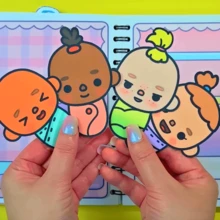 Pegatinas 3D del mundo Toca Life, pegatinas para libro de actividades sin terminar, set de scrapbook para niños, materiales DIY que requieren corte manual, juguete antiestrés para niños - Multicolor - Ver 8