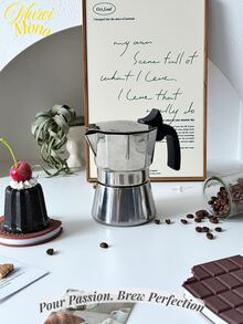 <倾注热情，酿造完美>，经典不锈钢八角摩卡咖啡壶 | 意式浓缩咖啡机，带手柄和可重复使用过滤器 | 适用于家庭、办公室、露营的手动咖啡机