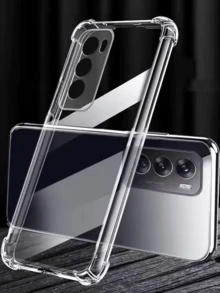 Transparent Phone Case Suitable For Oppo And Realme Phones, Soft TPU Silicone Material, Clear Back Cover With Air Cushion Shock-Absorbing Bumper, Flexible Silicone Soft Case For Realme Phones - Clear - View 9