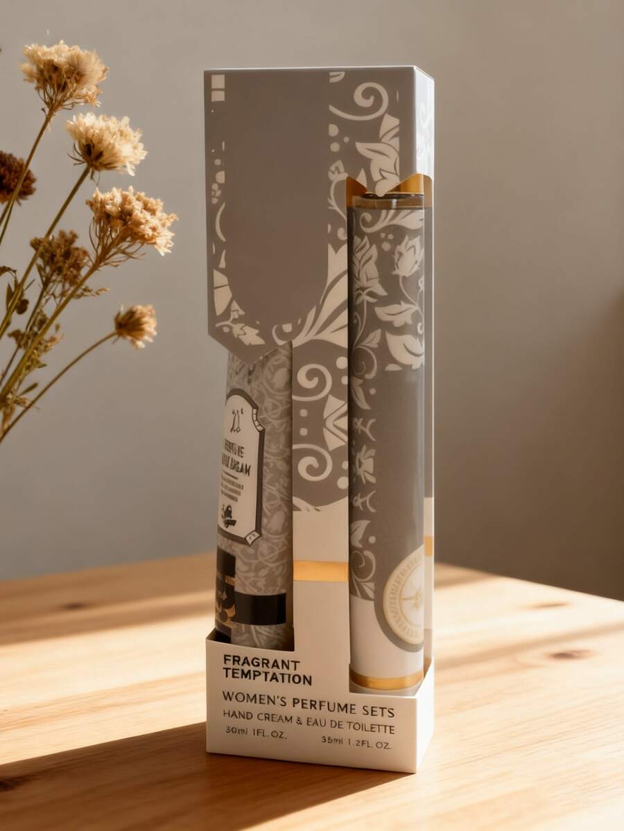 Yar A Hand Cream & Perfume 2-Piece Set Long-Lasting, Light-Fragrance Perfume Is Unisex, Ideal For Various Occasions Such As Daily Life And Parties Perfect Gift Choice For Family Members And Loved Ones During Halloween And Christmas Quick Ship - 淺灰色 - 查看 1