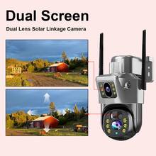 V380 1 PC 4G Wireless Solar Security Camera Outdoor Dual Lens Waterproof Motion Detection CCTV Camera Full-Color Night Vision Auto Tracking Surveillance Camera For Home, Storefront, And Factory, Farm IP Camera PTZ Camera Ring Camera