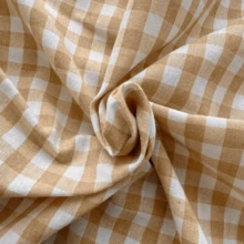 1pc Light Brown Plaid Short Curtain, Retro Japanese Style Window Curtain, Half-Shading Cabinet Curtain, Bathroom Small Window Curtain - Multicolor - View 6