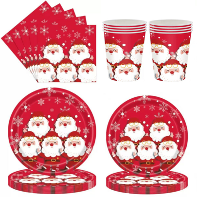 10pcs/20pcs/50pcs/80pcs Disposable Kitchenware For Christmas Party