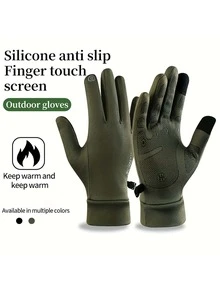 1 Par de Luvas Touchscreen para Outono/Inverno, Antiderrapante, Leve, Adequado para Corrida, Caminhada, Ciclismo, Esportes ao Ar Livre, Quente