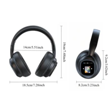 New Hybrid Active Noise-Canceling Headphones (With Touchscreen), Intelligent AI Translation, Remote Control Photography, Wireless Headphones With Microphone, Soft Ear Pads, Multiple EQ Bass Settings, Comfortable Fit Earcups, Suitable For Tablets, Laptops, And Mobile Phones. Keywords: Headphones, Gaming Headphones, Noise-Canceling Headphones, Over-Ear Headphones, Gaming Headphones With Microphone, Soundcore Headphones, Retro Headphones, Noise-Canceling Headphones With Microphone, Over-Ear Headphones, Headphones, Smart Headphones, Futuristic Headphones, Headphones, Men's Headphones, Gaming Headphones With Microphone, Active Noise-Canceling Headphones, Over-Ear Noise-Canceling Headphones, Comfort Headphones, Ear-Hook Headphones, Digital Headphones, Office Headphones, Call Headphones, Lightweight Headphones, High-Quality Audio, Durable Construction - 黑色 - 查看 2