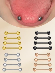 TOKRING 8 Pairs/Set Casual 14G Transparent Bioflex Flexible Acrylic Straight Bar Tongue Rings/Nipple Rings/Piercing Retainers 12mm 14mm 16mm 19mm, Transparent Plastic Tongue Rings/Industrial Earrings/Pregnancy Belly Button Rings Bioflex Flexible Acrylic Straight Bar Piercing Jewelry Retainers, Suitable For Work And Sports - Straight Tongue Ring - View 4
