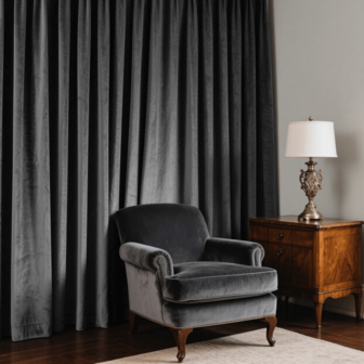 SNITIE 1pc Solid Color Velvet Perforated Curtain, Velvety Luster, Noise Reduction, Light Filtering, Suitable For Living Room, Bedroom, Study