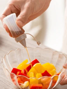 4 buc condimente cutie uz casnic transparent sos sticla stoarce sticla roșii salată sticla condimente sticla bucătărie condimente borcan PE sticlă de plastic