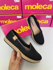 Women's Moleca Shoes Yacht Flats Easy Fit Comfortable Espadrilles - 黑色 - 查看 1