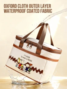 SNOOPY Insulated Meal Bag - Small: Compact Oxford Cloth Design With Waterproof Coating, Aluminum Foil Insulation For 4H+ Food Warmth, Easy-Clean Interior, Double-Zipper For Convenient Food Access, Perfect For Kids' Lunch Box & Travel, Ideal For School Lunches, Short Trips & Daily Commutes - Snoopy Meal Bag - Small - View 7