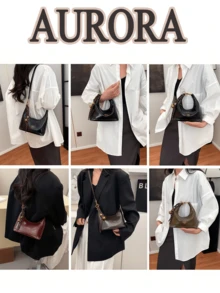 Chic Crossbody Bag Tailored For Women, Crescent - Shaped Shoulder Tote Featuring A Detachable Strap-Boasts Ample Space To Hold Daily Essentials Like Phones, Wallets, And Cosmetics, Perfectly Suited For Various Occasions Including Travel, Romantic Dates, Office Work, Relaxing Holidays, Lively Parties, And Leisurely Shopping Trips - 彩色 - 查看 10