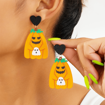 1 对时尚有趣的多功能亚克力材质吊坠耳环，适合女性日常和节日佩戴，非常适合万圣节礼物