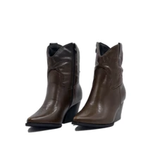 Women Ankle Boots & Booties - Khaki - View 2