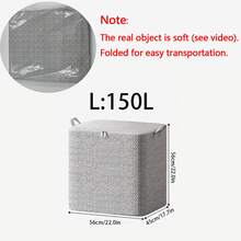 1 PIEZA Caja de almacenamiento de ropa portátil y eficiente de gran capacidad con tapas, cajas de almacenamiento de tela con tapas con cremallera y asas, organizadores de armario para ropa, juguetes, libros, resistente y ahorra espacio, decoración moderna para el hogar, cubos de almacenamiento plegables para estantería, sala de estar, dormitorio.