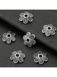 50pcs/100pcs /200pcsFour-Leaf Clover Bead Caps - Zinc Alloy Spacer Beads For DIY Jewelry Making, Earrings, Necklaces, Bracelets - Craft Supplies - Ancient Silver - View 13