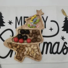 Christmas Eve, Christmas, Holiday Party Dessert Tray, Candy Tray, Special Christmas Tree Style-Wooden Decorative Tray, Coaster, Dessert Tray, Candy Tray, Snack Tray, Cheese Tray, Decorative Tray, Surprise Gift For Family And Friends, Photo INS Style. - Mocha Brown - View 6