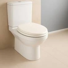 Tapa de inodoro superficie lisa mejorada cómoda suave fácil de limpiar para baño/hogar todo público - Beis - Ver 8