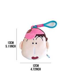 Crayon Shin-chan A-dai Themed Plush Coin Purse - Cute & Unique Design with Shin-chan Face Embroidery & Zipper Closure, Keep Your Coins, Cards, and Small Items Organized & Secure, A Must-have Accessory for Kids, Teens, and Collectors - 小阿呆 - 查看 10