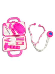 Children's Medical Case Kit Educational Fun Toy Girl Mini Doctor Pink Costume Pretend Play - Pink - View 6