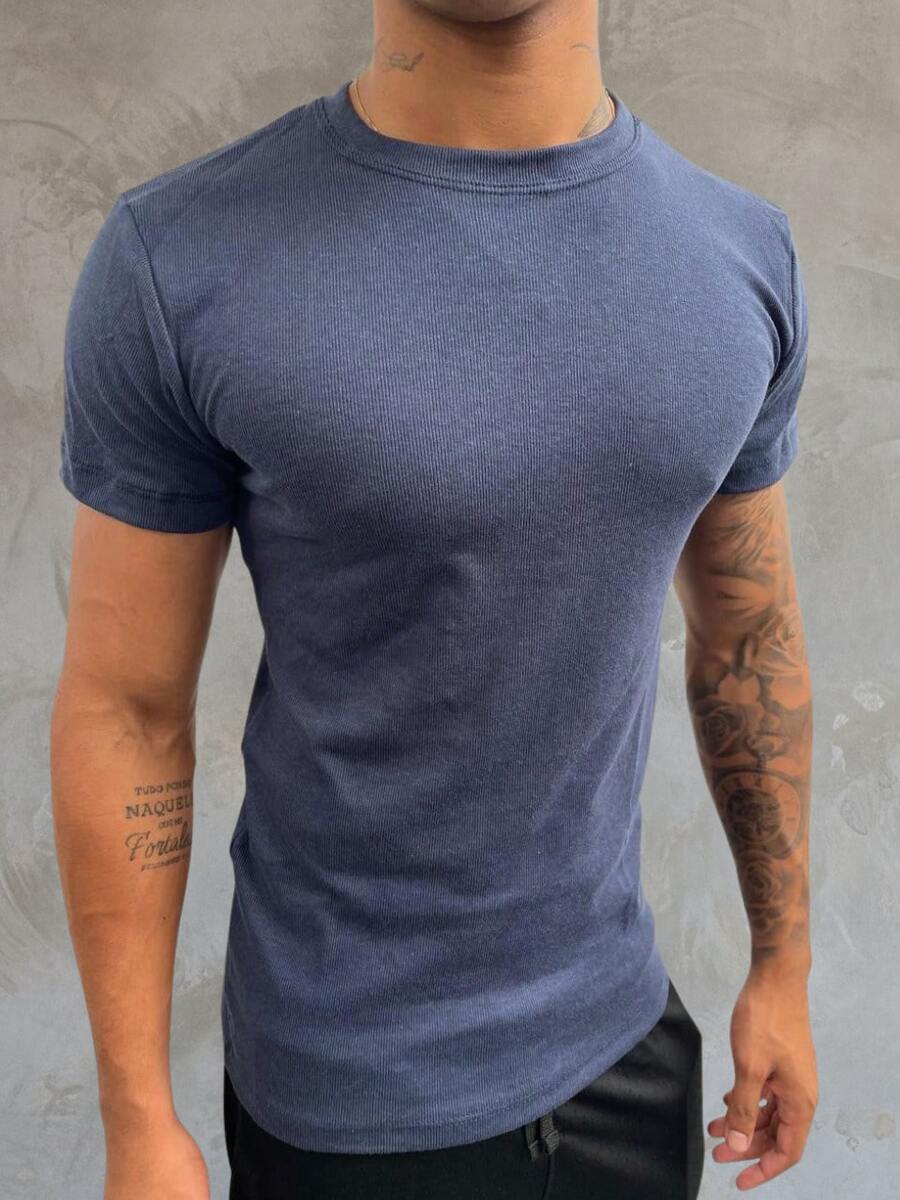 AMERICAN SHORT SLEEVE/BASIC T-SHIRT/RIBBED T-SHIRT - 黑色 - 查看 1