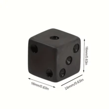 12pcs Classic 16mm Matte Black Acrylic Dice Set, Suitable For Board Games And Parties, Matte Black Dice, Perfect Gift For Christmas, Halloween, Thanksgiving - Multicolor - View 6