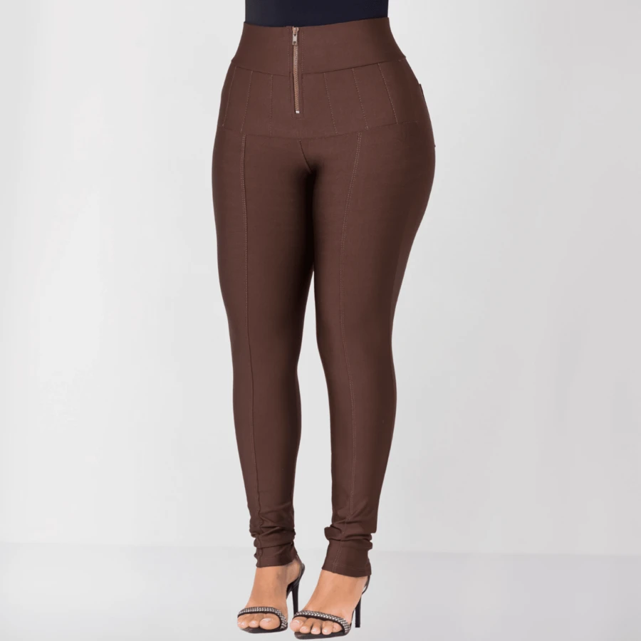 SUPLEX SUPER POWER LIPO SHAPING LEGGINGS WITH POCKETS - Rust Brown - View 1