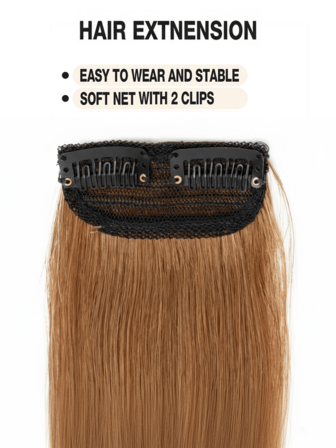 2pcs Clip-In Hair Topper Extensions Real Human Hair Invisible Seamless Design For Instant Top & Side Volume, Short Straight 4-12 Inch Length, Unisex Thickening Hairpiece For Thin & Thinning Hair, Natural Undetectable Hair Integration, Fluffy Texture For Daily Wear, Easy Clip-In Installation