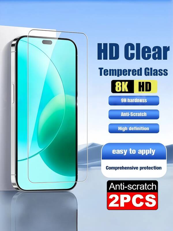 2 Stücke HD Klar Gehärtetes Glas Kompatibel mit Samsung Galaxy/Kompatibel mit Xiaomi/Redmi/Kompatibel mit Huawei/Honor/POCO Bildschirmschutz Kratzfest Transparente Glasfolie, Gehäuse freundlich