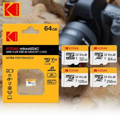  Kodak MicroSD Card 256GB 128GB 64GB 32GB MicroSDXC Class10 Memory Card High Speed U3 V30 A1 TF SD Flash Card