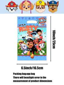 10/20/30 UNIDADES Bolsas de regalo de la fiesta de Paw Patrol, bolsas de plástico con tema para dulces y regalos de la fiesta de cumpleaños, decoración, suministros, regalos creativos de anime, caja de embalaje perfecta para decoración de fiesta y regalo sorpresa - Multicolor - Ver 7