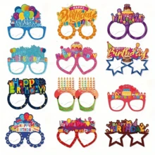 6 cái/12 cái, Kính trang trí tiệc sinh nhật, Thiết kế đa dạng, Kính mắt sinh nhật nhiều màu sắc dùng cho tiệc tùng & đạo cụ chụp ảnh, Giáng sinh, Năm mới, Đạo cụ chụp ảnh Ngày lễ tình nhân - Nhiều màu - Xem 6