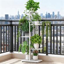 6/5/4 Tier Plant Stand - Home Garden Decor & Plant Storage Rack - Creative Pot Organizer Stunning Design, Perfect For Indoor/Outdoor Decor Space-Saving Indoor/Outdoor Plant Stand - 五層白色 - 查看 6