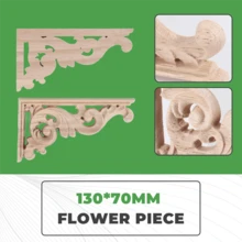 2pcs Left+Right(Each 1pcs) Vintage Wooden Carved Corner Onlay Furniture Wall Decor Unpainted Frame Applique - 彩色 - 查看 5