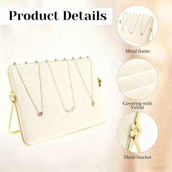 1pc Elegant Soft Padded Beige Slanted Jewelry Stand - Perfect For Fashionable Vanity Organization, Retail Display, Prevents Scratches On Precious Accessories, Enhances Home Decor, Showcases Your Jewelry Collection In A Chic & Graceful Manner, Ideal Gift For Holidays & Special Occasions, Instantly Elevates Your Accessory Storage Experience!