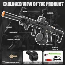 Splatter bead gun M4 Electric Gel Blaster [7.4v High Speed Upgrade Gun] M4 Highly Assembled Toy Rifle, Manual/Automatic Dual Mode No Gel Balls, For Outdoor Entertainment, Team Shooting Games, Christmas Gifts-Black,,Gel Blaster,Gel Blaster Guns,Gel Blaster Bullets - 黑色 - 查看 3