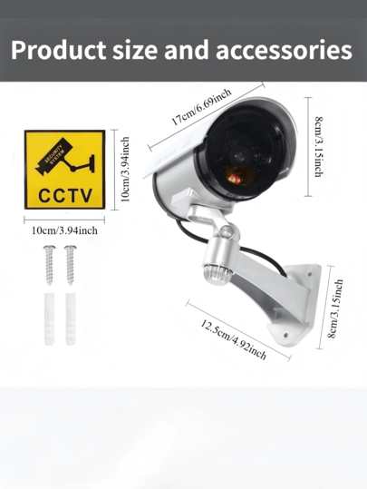 Fake Surveillance Camera Light, Realistic Appearance Dummy Camera, Virtual To Deter Criminals, Battery Operated view 11