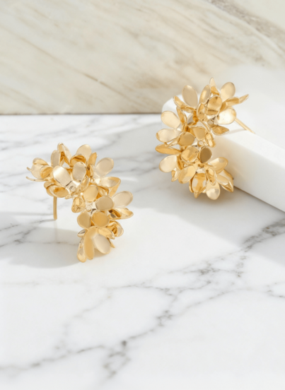 CHICVUE 1pair Fashion Flower Decor Cuff Hoop Earrings For Women For Daily Decoration Valentines,Mom,Mother,Mother's Day,Gift Christmas Winter Christmas Gifts