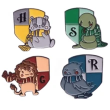 Harry Potter 1pc/3pcs Cartoon Magic School Theme Alloy Badge, Lion & Snake House Design With Colorful Scarf Detail, High-Quality Enamel Finish, Durable & Vibrant, Suitable As Clothing Brooch/Backpack Decor, Ideal Memorabilia For Magic Fans And Versatile Accessory For Daily Wear Or Gift - Multicolor - View 2