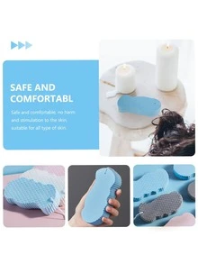 Éponges exfoliantes (1 pièce) - Éponge de bain et de douche super douce pour exfolier - Élimine les peaux mortes et les impuretés du corps - Idéal pour les adultes et les enfants - Rose & Bleu & Blanc & Gris
