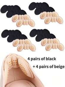4 Pairs Anti-Slip Heel Pads For Shoes, Comfortable Heel Grips & Inserts For Women & Men, Prevent Rubbing & Blisters, Perfect For Shoes That Are Too Big, Shoe Liner Cushions