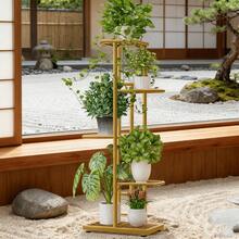 6/5/4 Tier Plant Stand - Home Garden Decor & Plant Storage Rack - Creative Pot Organizer Stunning Design, Perfect For Indoor/Outdoor Decor Space-Saving Indoor/Outdoor Plant Stand - Năm lớp vàng - Xem 8