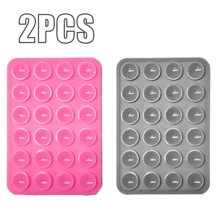 1/2/3/4/5/10/50个硅胶双面手机吸盘方形手机支架每侧24个吸盘20种颜色可选双面加厚通用适用于办公桌、瓷砖和浴室墙壁 - 彩色 - 查看 42