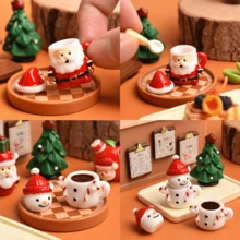 Mini Christmas Santa Claus, Snowman, Tea Cup DIY Miniature Christmas Water Cup Christmas Decorations For Live Streaming Scenes, Winter - Multicolor - View 2