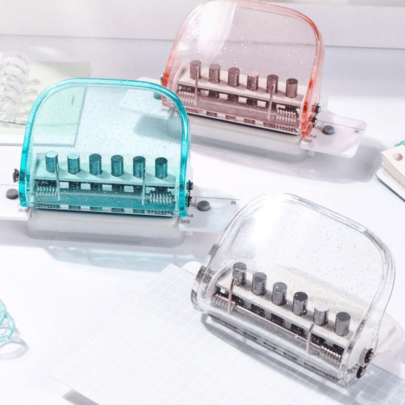 1 pezzo Perforatore manuale a 6 fori, passo foro 9,5 mm, per carta A4/B5/A5 - Strumenti e forniture per il fai da te