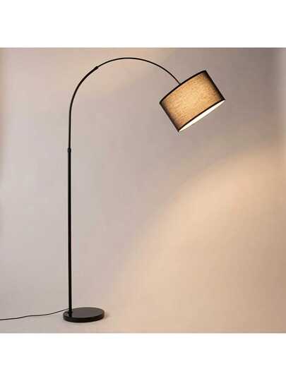 Alpinaluz Arco Vloer Lamp 40cm Zwart Textile Shade, Marble Base, Adjustable Height Up To 180cm, E27, Foot Switch view 8
