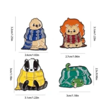 Harry Potter 1pc/3pcs Cute Animal Movie Cartoon Character Alloy Brooch, Magic School Theme Design, Made With High-Quality Enamel Coating, Vibrant Colors, Sturdy Metal Structure, Suitable For Attaching To Jacket/Backpack, Ideal Accessory For Fantasy Fans, Long-Lasting And Fade-Resistant, Great Gift For Children And Teenagers. - Multicolor - View 5