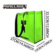 1 件 Minecraft 官方授权 Creeper 帆布包绿色单肩包卡通周边手提包工作旅行玩乐购物必备时尚单品万圣节圣诞节感恩节惊喜派对礼物送给家人和朋友